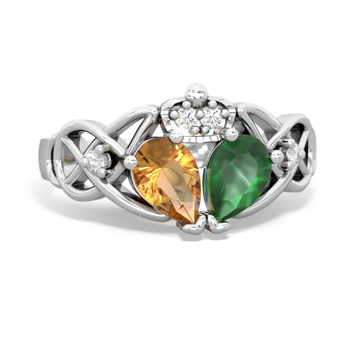 emerald-citrine claddagh ring