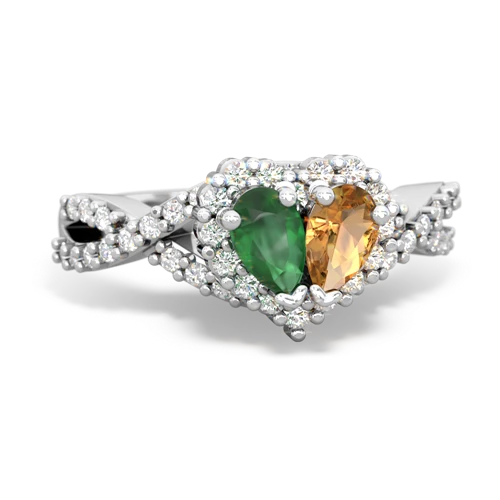 emerald-citrine engagement ring