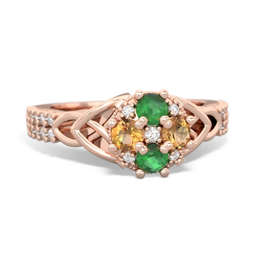emerald-citrine engagement ring