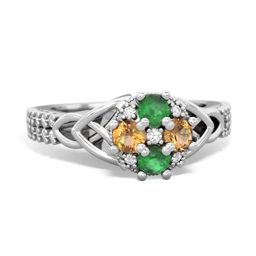 emerald-citrine engagement ring