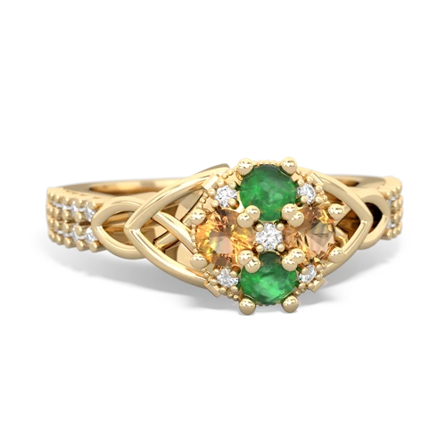 emerald-citrine engagement ring