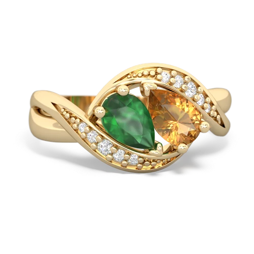Emerald Genuine Emerald with Genuine Citrine Summer Winds ring Ring
