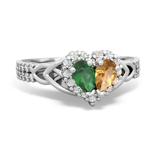 emerald-citrine keepsake engagement ring