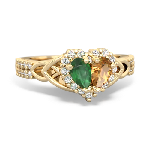 emerald-citrine keepsake engagement ring