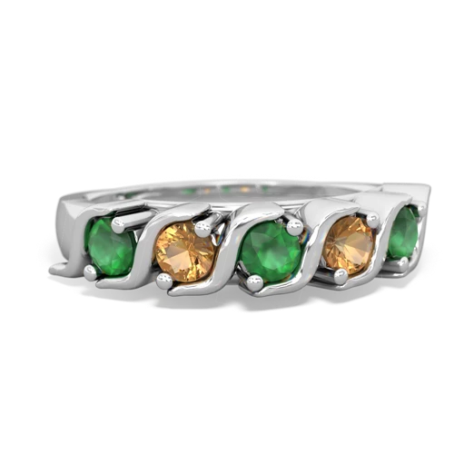 emerald-citrine timeless ring