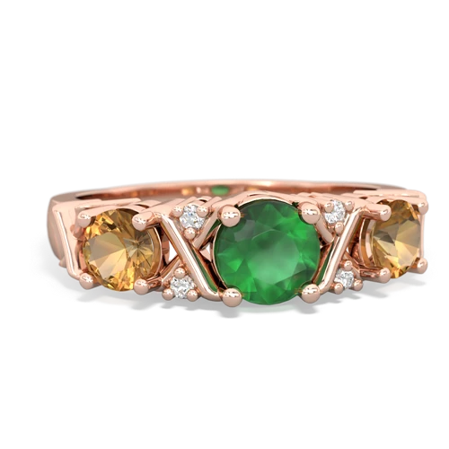 emerald-citrine timeless ring