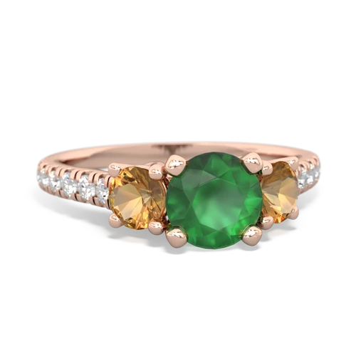 emerald-citrine trellis pave ring