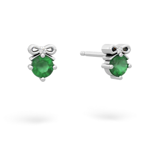 emerald bows earrings