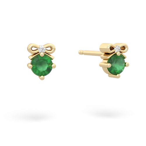 emerald bows earrings