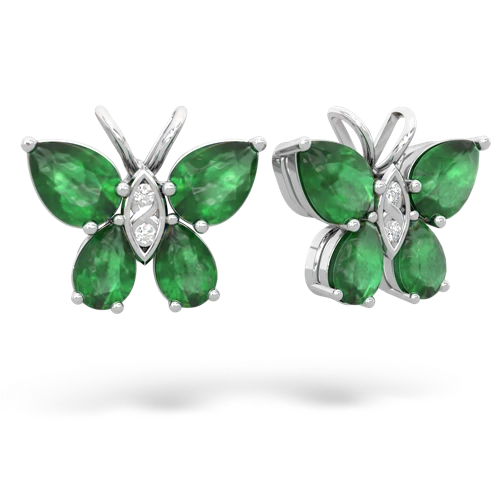 emerald butterfly earrings