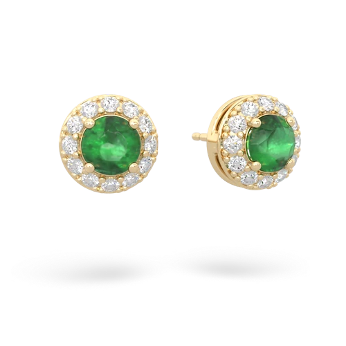 emerald classic halo earrings