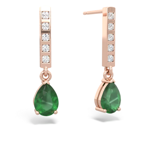 emerald diamond drop earrings