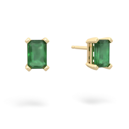 emerald emerald cut stud earrings