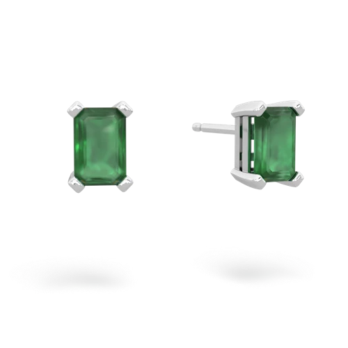 emerald emerald cut stud earrings