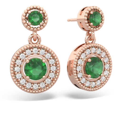 emerald halo earrings