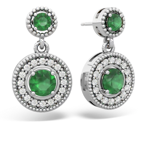 emerald halo earrings