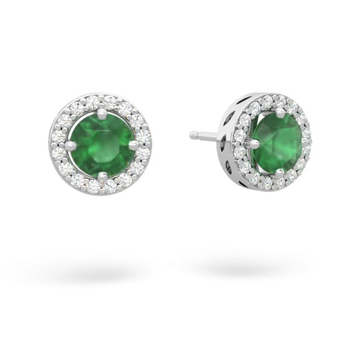 emerald halo earrings