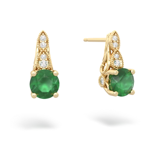 emerald halo drop earrings