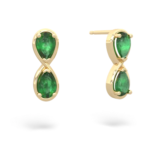 emerald infinity earrings