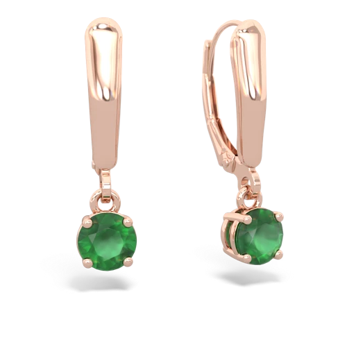 emerald lever-back earrings