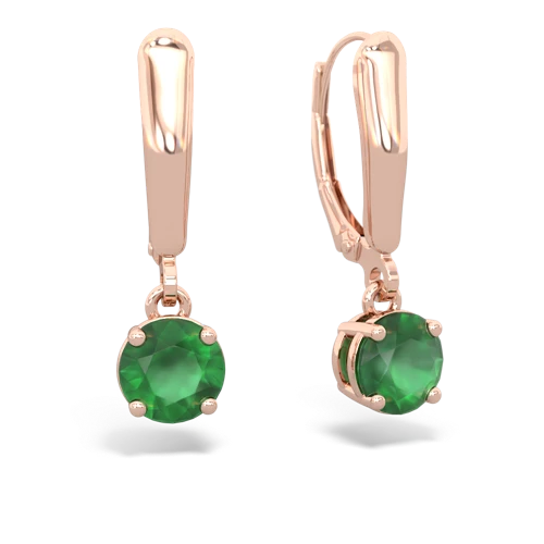 emerald lever-back earrings