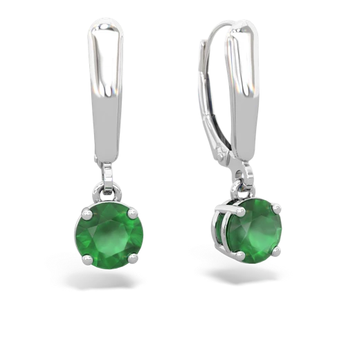 emerald lever-back earrings