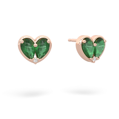 emerald one heart earrings