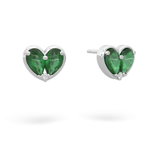 emerald one heart earrings