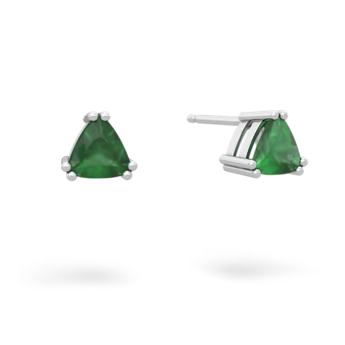 emerald trillion stud earrings