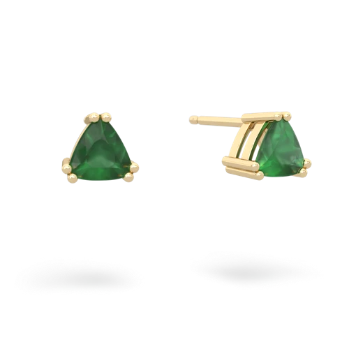 emerald trillion stud earrings