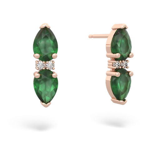emerald-emerald bowtie earrings