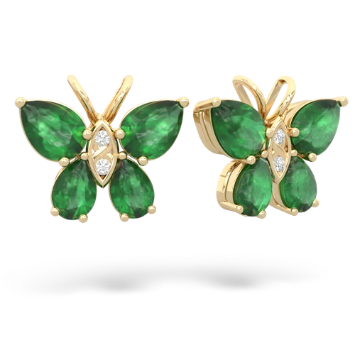 emerald-emerald butterfly earrings