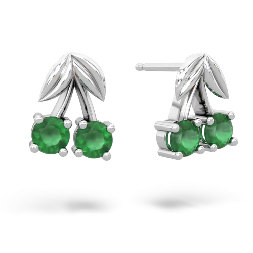 emerald-emerald cherries earrings