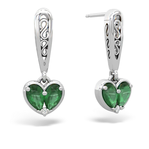 emerald-emerald filligree earrings