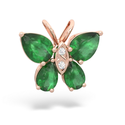 emerald-emerald butterfly pendant