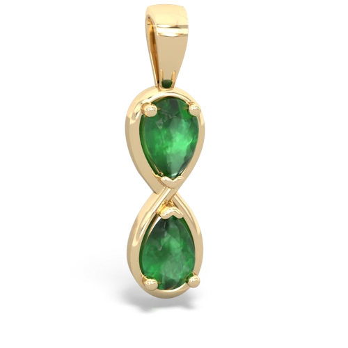 emerald-emerald infinity pendant