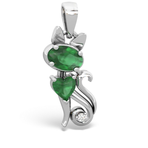 emerald-emerald kitten pendant