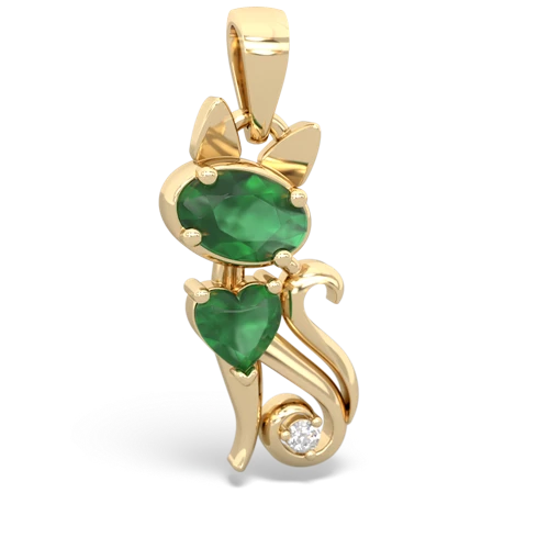 emerald-emerald kitten pendant