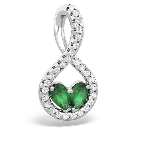Emerald Genuine Emerald with Genuine Emerald PavÃ© Twist pendant Pendant