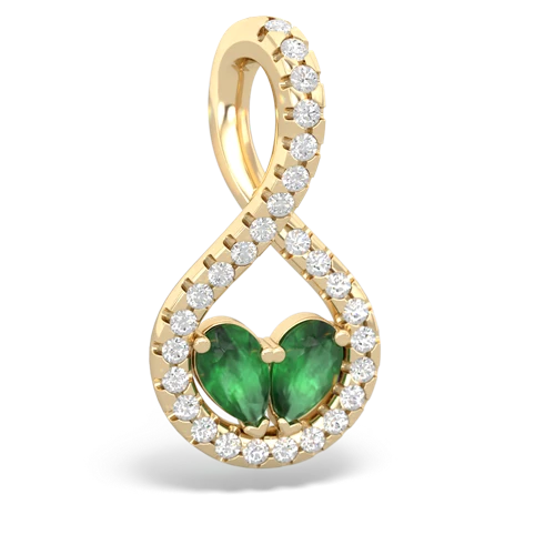 emerald-emerald pave twist pendant