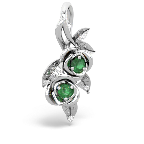 Emerald Genuine Emerald with Genuine Emerald Rose Vine pendant Pendant