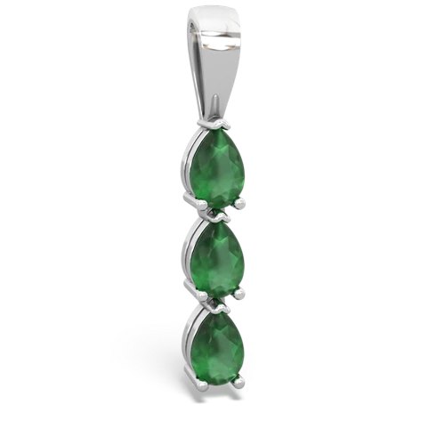 Emerald Genuine Emerald with Genuine Emerald and Genuine Sapphire Three Stone pendant Pendant