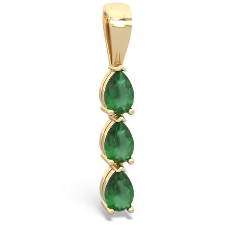 lab emerald-blue topaz three stone pendant