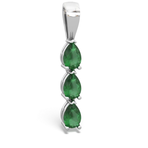 emerald-onyx three stone pendant