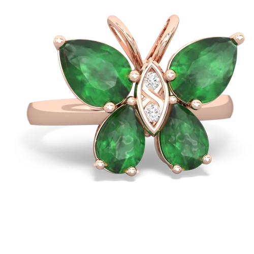 emerald-emerald butterfly ring
