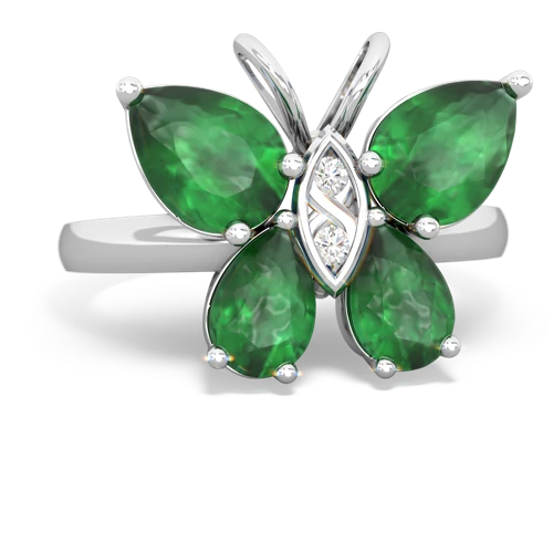 emerald-emerald butterfly ring