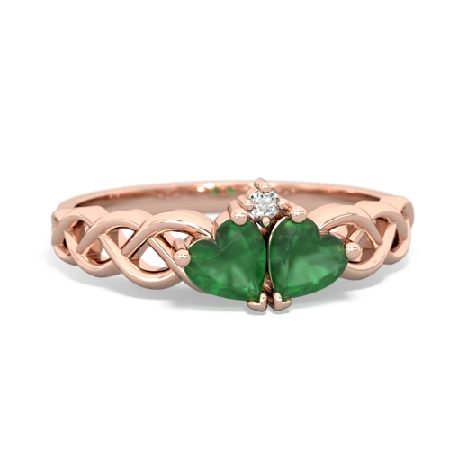 emerald-emerald celtic braid ring