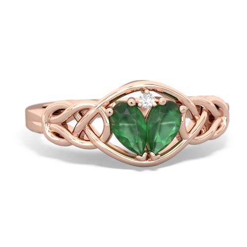 emerald-emerald celtic knot ring