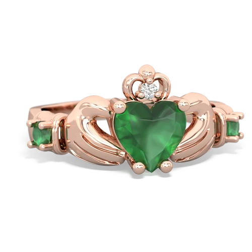 lab emerald-blue topaz claddagh ring