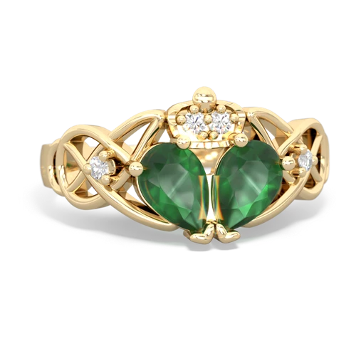 emerald-emerald claddagh ring